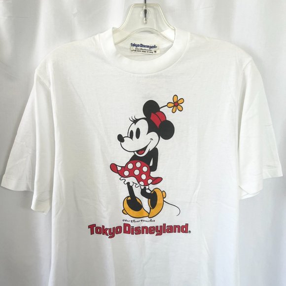 NWT Vtg 80’s Tokyo Disneyland Minnie Mouse Single Stitch White T-Shirt Sz M - Picture 3 of 14